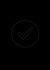 A simple checkmark symbol in a circular outline.