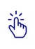 A graphic icon depicting a finger pressing a button with a radiating light effect.