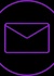 An icon representing an envelope in a circular design.