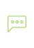 A minimalist green chat bubble icon.