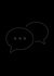 Two speech bubbles, one larger and one smaller, indicating conversation.