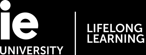 The image features the logo of IE University, emphasizing lifelong learning.
