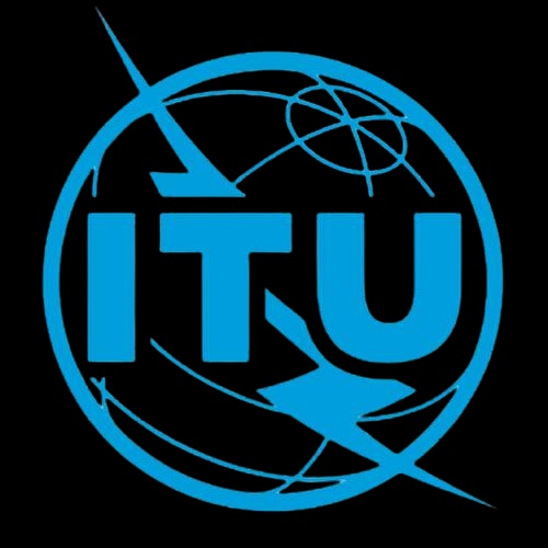 The image features a blue logo of the International Telecommunication Union (ITU).