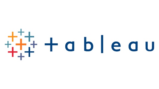 This image features the Tableau logo with colorful plus symbols.