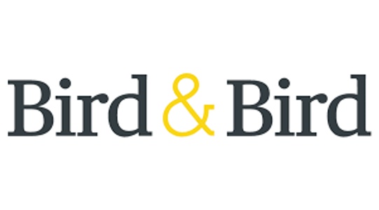 Logo of Bird & Bird, featuring the company name in gray and an orange ampersand.