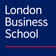 Logo of the London Business School on a blue background.