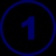 A blue circular icon with the number one in the center.