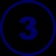 A blue circular icon with the number three in the center.