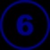 A blue circular icon with the number six in the center.