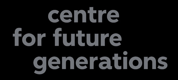 A text representation of the phrase 'centre for future generations' on a dark background.