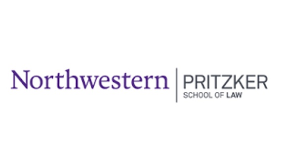 Logo of Northwestern Pritzker School of Law, featuring purple text on a white background.