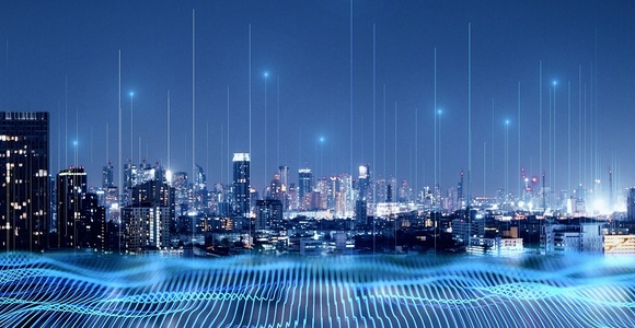 Futurist image from buildings