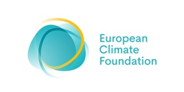 The logo of the European Climate Foundation featuring a blue and yellow design.