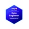 Logo of AWS Certified Data Engineer Associate on a hexagonal blue background.