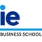 The logo of IE Business School featuring stylized letters and a blue line.