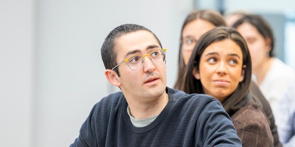 Hernán Vales leads a debate on indigenous rights at IE Law School