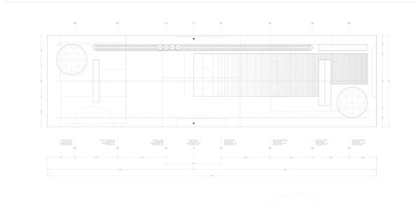 A detailed architectural plan of a post-stressed field layout.