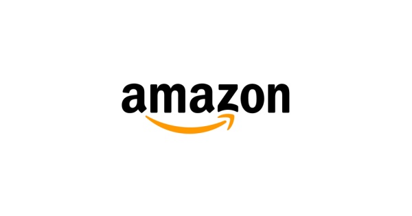 The logo of Amazon, featuring a black text 'amazon' with an orange, curved arrow underneath that points from the 'a' to the 'z'.