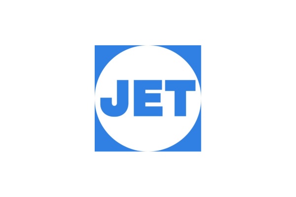 This image features a logo with the text 'JET' in bold letters within a circular design.