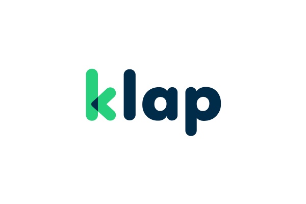 The image features the brand name 'klap' designed with a modern font and a combination of colors.