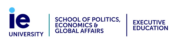 A logo representing IE University, specifically its School of Politics, Economics & Global Affairs and Executive Education.