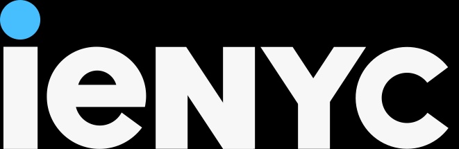 Logo with the text 'ieNYC' with a blue dot over the lowercase 'i'.