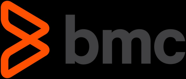 This image features the logo of BMC, characterized by a stylized design and a combination of orange and gray colors.