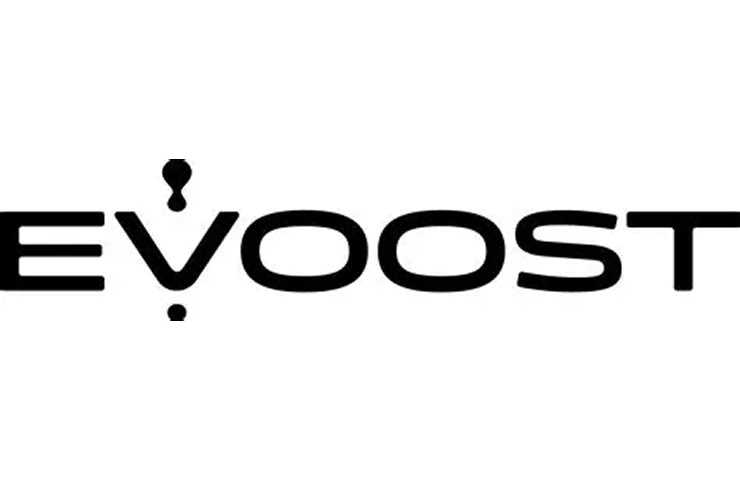 A logo design featuring the name 'EVOOST'.