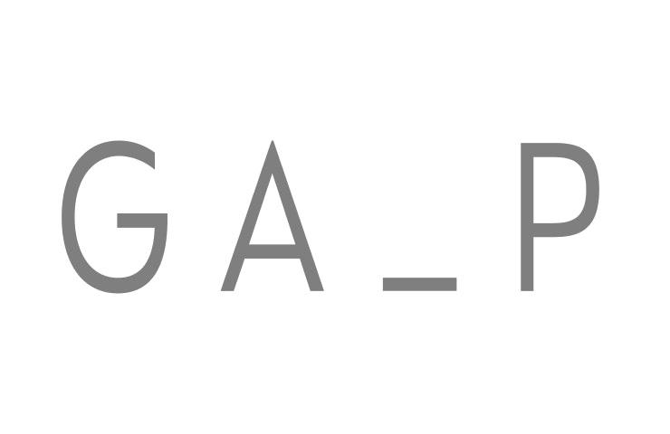 Logo of GAP with a missing letter 'A' displayed as 'G_P'.