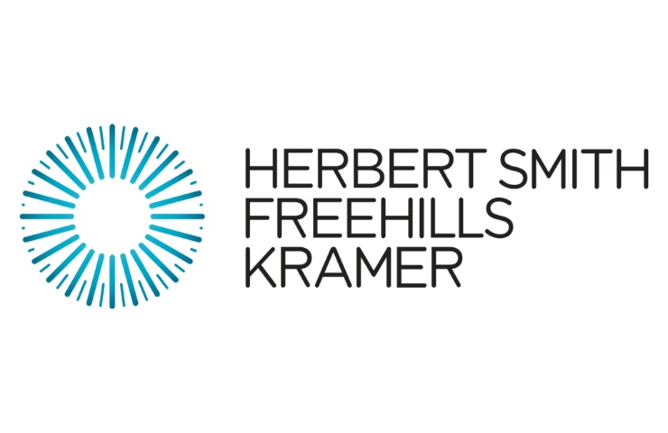 This image displays a logo featuring a stylized circular design and the text 'Herbert Smith Freehills Kramer'.