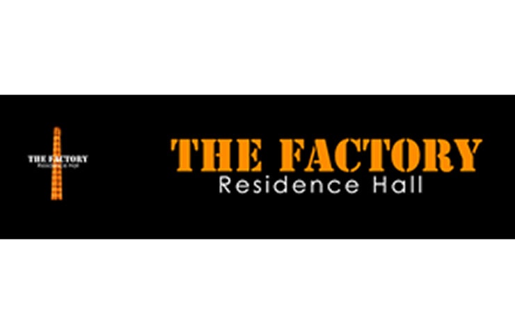A banner showcasing the name of a residence hall with a stylized design.
