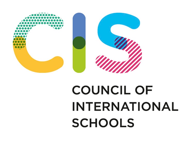 A colorful logo representing the Council of International Schools.