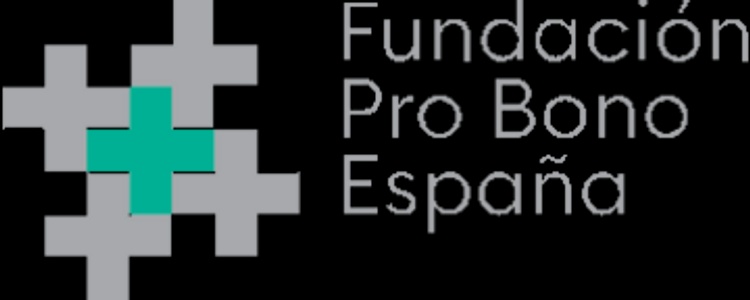 Logo of Fundación Pro Bono España featuring a stylized cross and text.