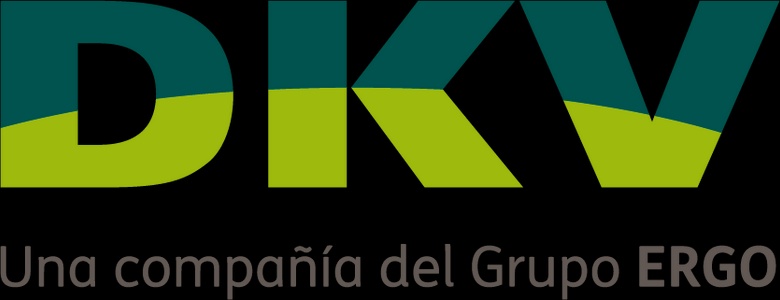 A logo of DKV, a company belonging to the ERGO Group.