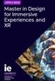 A promotional banner for a master's program in design focusing on immersive experiences and XR.