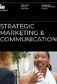 A promotional poster for IE University's Executive Master Program in Strategic Marketing & Communication featuring a woman speaking.