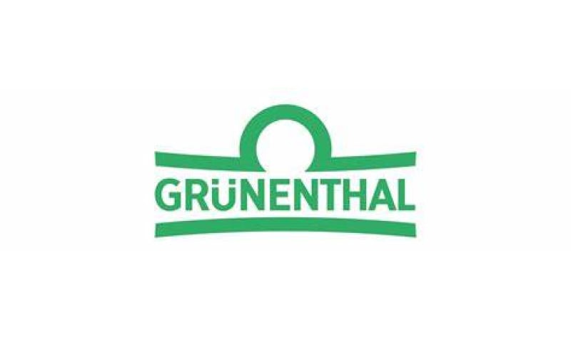 Logo of Grünenthal GmbH, featuring a stylized ring above the text 'GRÜNENTHAL' in green on a white background.