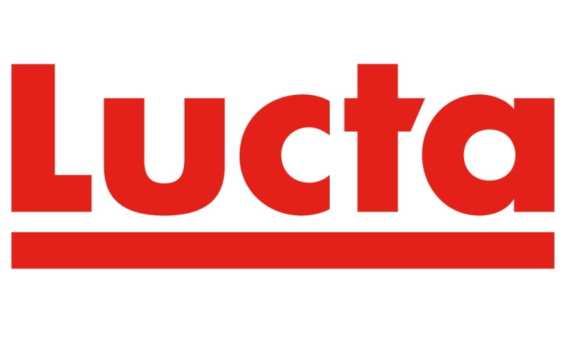 The image displays the word 'Lucta' in bold red letters against a white background.