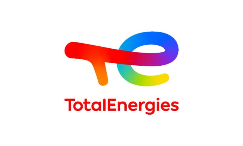 The logo of TotalEnergies featuring a colorful stylized 'E' next to the company name.