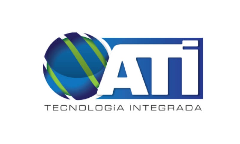 Logo of ATI Tecnología Integrada featuring a stylized globe and text.