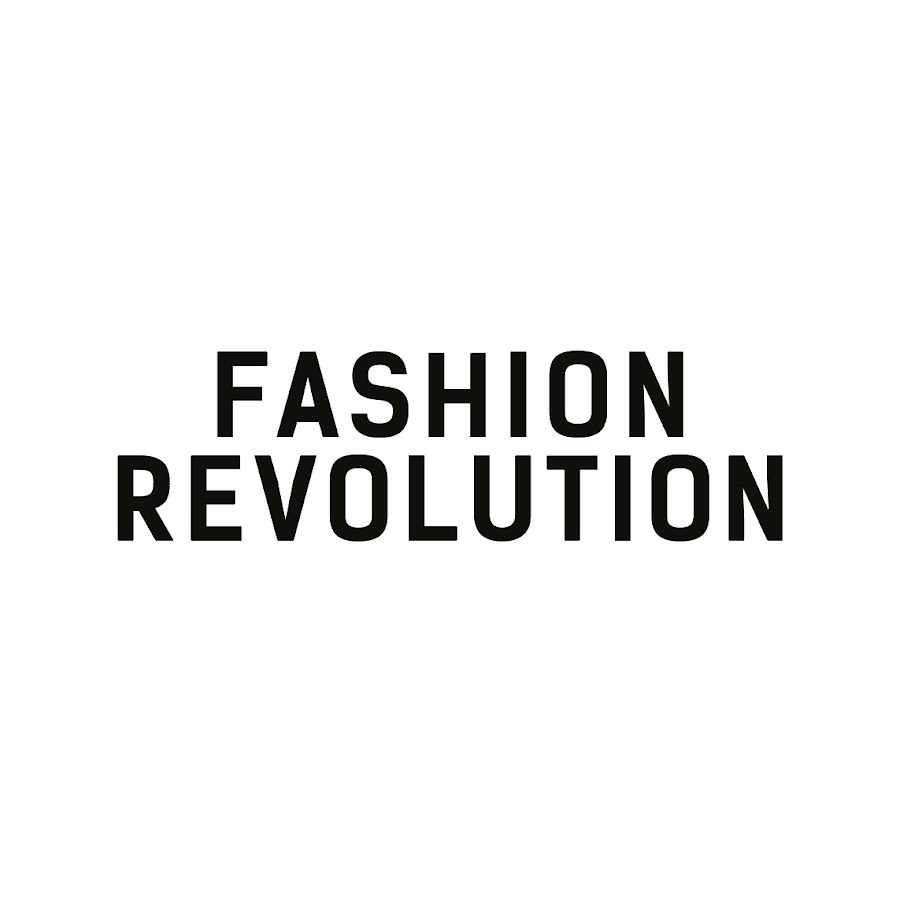 The image displays the text 'FASHION REVOLUTION' in bold, black letters on a white background.