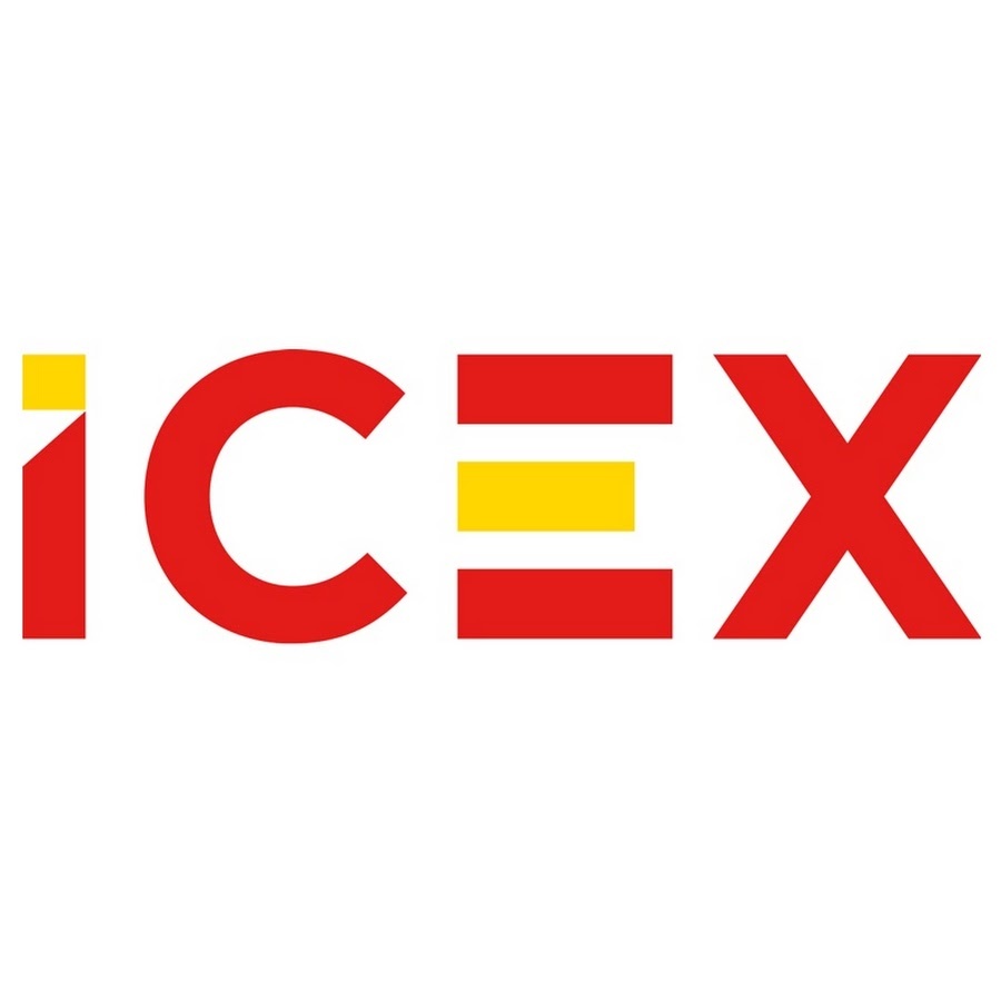 A modern logo featuring the text ICEX in bold letters with red and yellow colors.