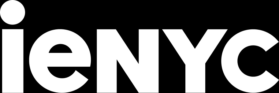 The image features the logo of ieNYC, displayed prominently in white on a black background.