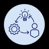 Icon network  with lightbulb and nut