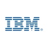 The image displays the IBM logo in blue with the letters 'IBM' striped horizontally.