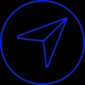 A blue paper airplane icon inside a circular outline.