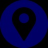 A simple dark blue location marker icon.