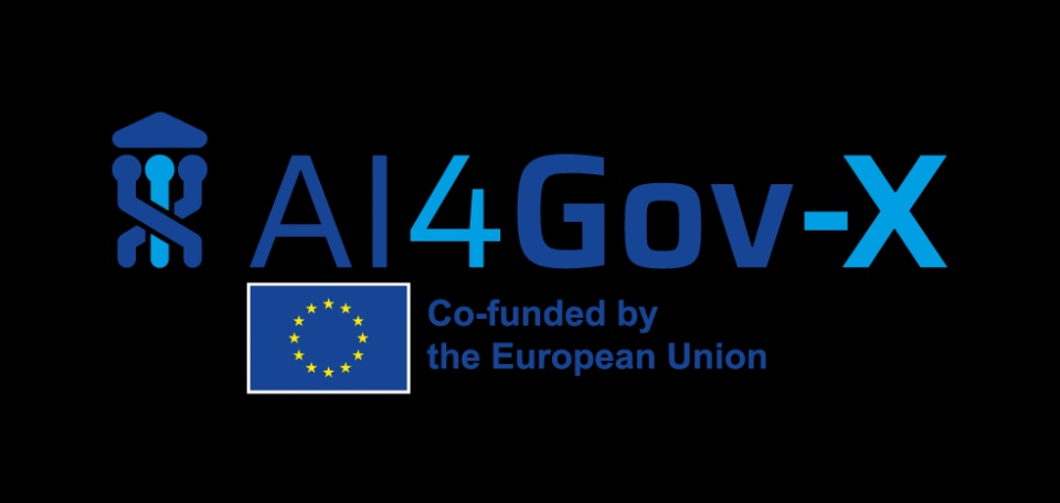 A logo representing the AI4Gov-X initiative, co-funded by the European Union.