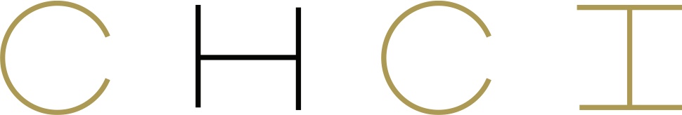 The image displays the letters 'C H C I' in a stylized font with gold and black colors.