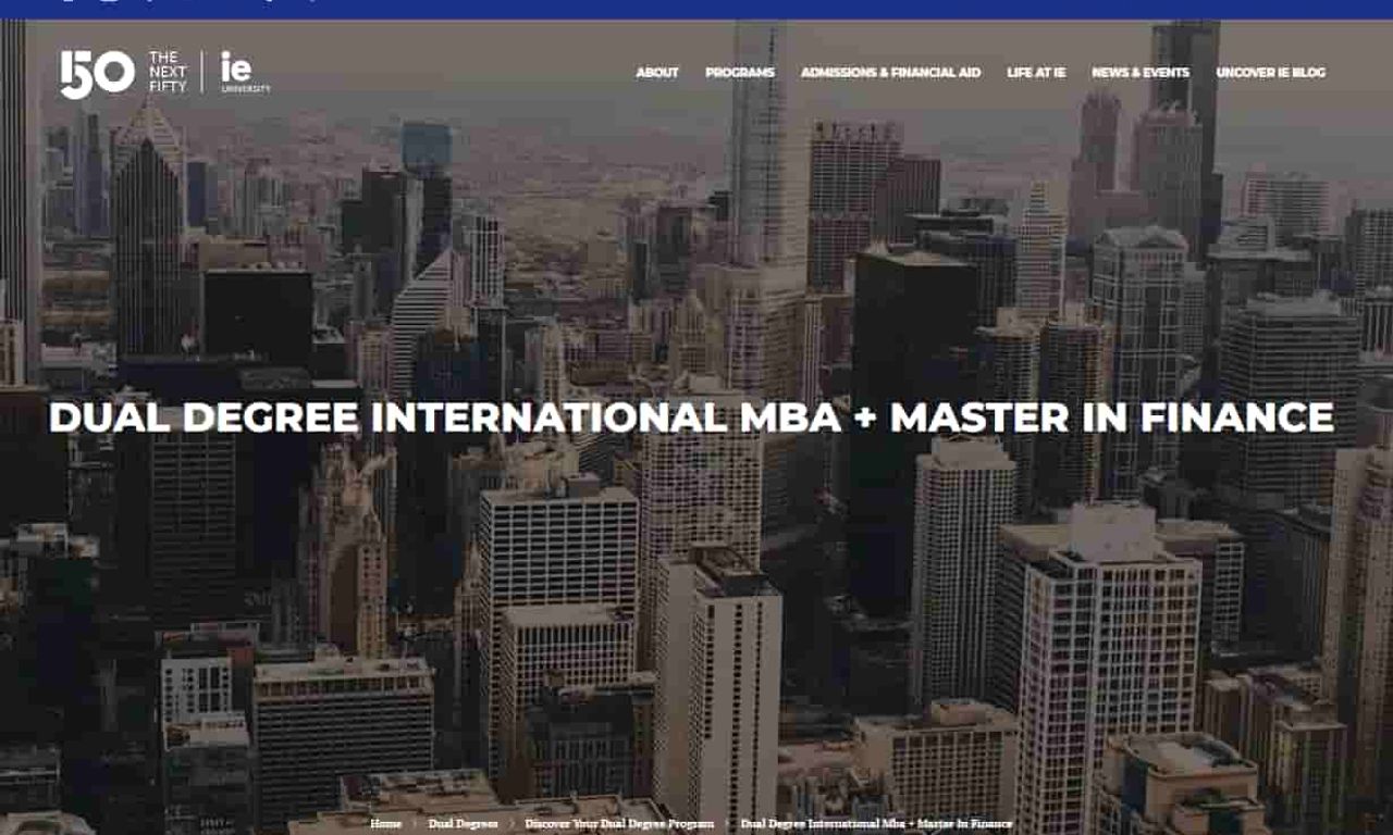 International MBA + Master in Finance IE Dual Degree